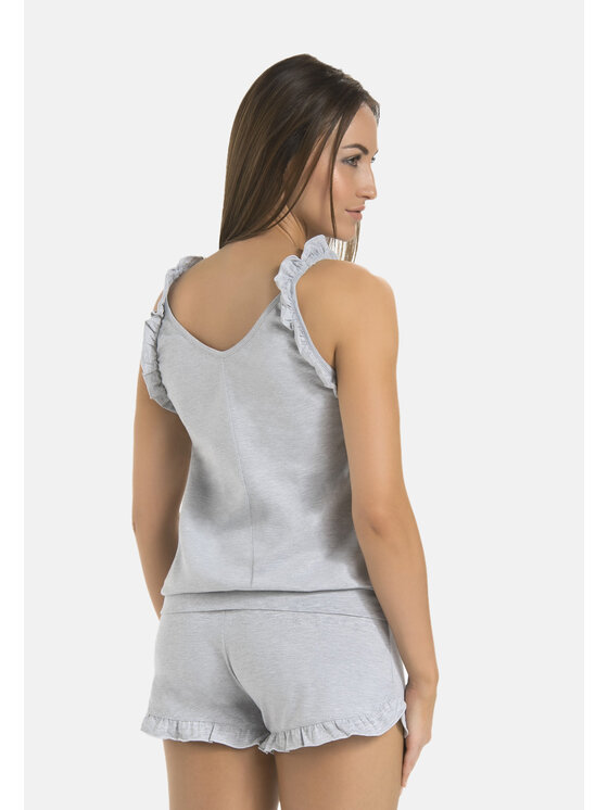 Teyli Teyli Piżama 461 Szary Regular Fit