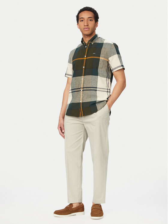 Barbour Barbour Košulja Douglas MSH5077TN51 Zelena Regular Fit