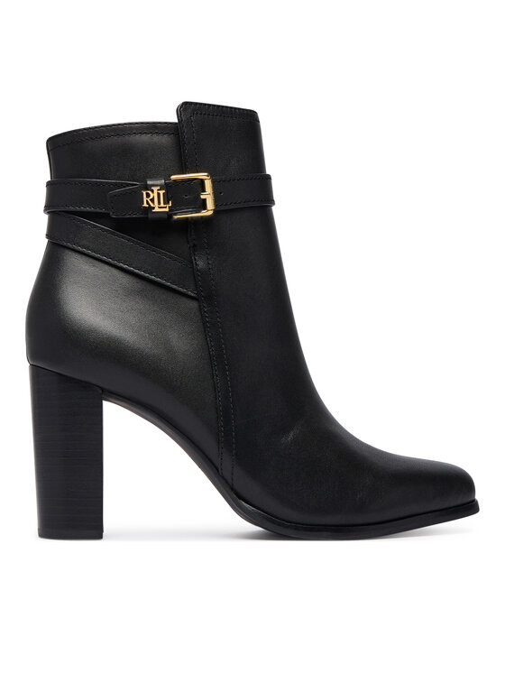 LAUREN RALPH LAUREN LAUREN RALPH LAUREN Čizme Brooke II Calfskin Bootie Heel 802974475004 Crna