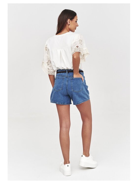Makadamia Makadamia Szorty jeansowe C60 Niebieski Loose Fit