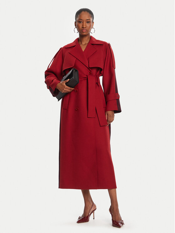Patrizia Pepe Patrizia Pepe Тренч 8O0188/A630-J4L3 Бордовий Regular Fit