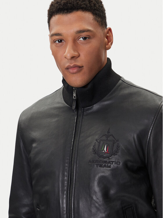 Aeronautica Militare Aeronautica Militare Lederjacke 252PN0959UPL00303 Schwarz Regular Fit
