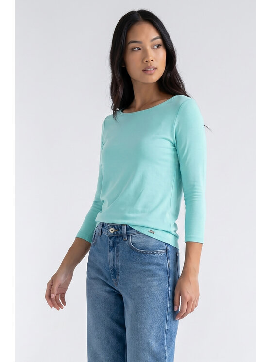 FIGL FIGL Bluzka M1371 Zielony Regular Fit