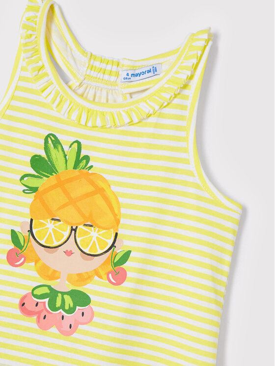 Mayoral Mayoral Topiņa i šortu komplekts 3284 Dzeltens Regular Fit