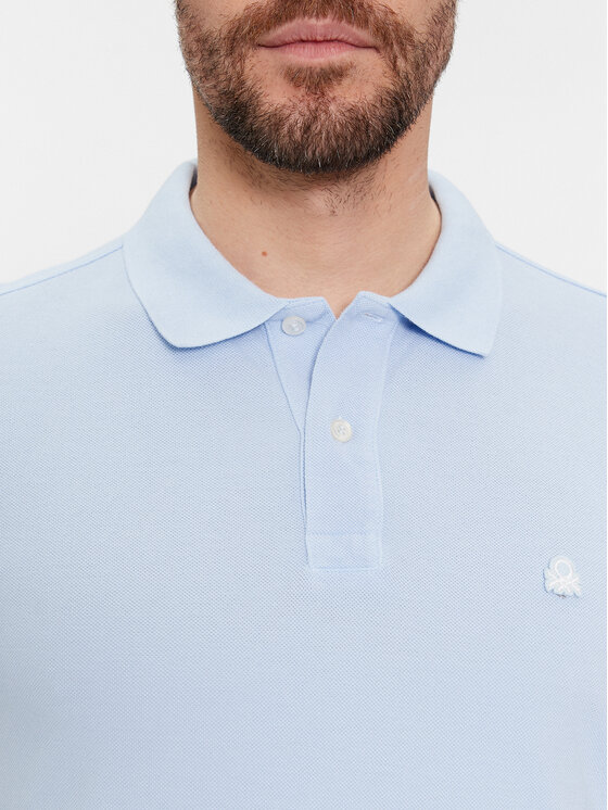 United Colors Of Benetton United Colors Of Benetton Polo 3089J3179 Błękitny Regular Fit