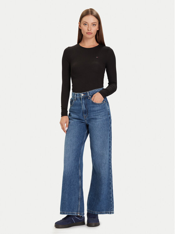 Tommy Jeans Tommy Jeans Majica DW0DW21568 Crna Slim Fit