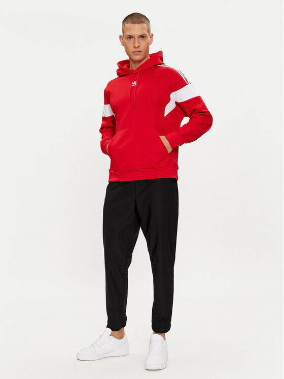 adidas adidas Bluza Adicolor Classics Cut Line Hoodie IB9945 Czerwony Loose Fit