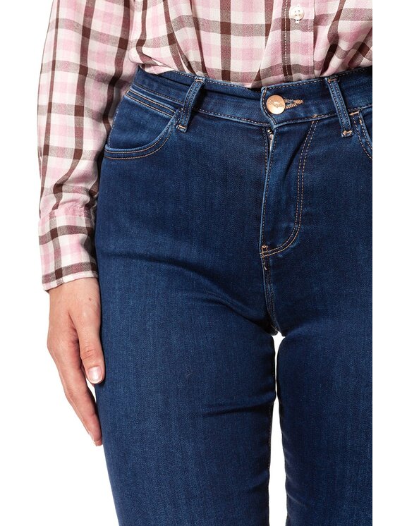 Wrangler Wrangler Jeansy HIGH SKINNY Niebieski Skinny Fit