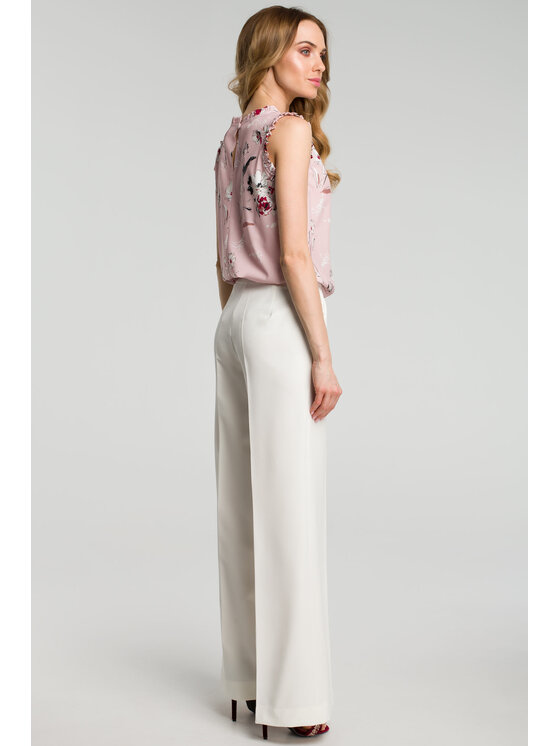 Made of Emotion Made of Emotion Dámske nohavice M378 Biela Basic Fit