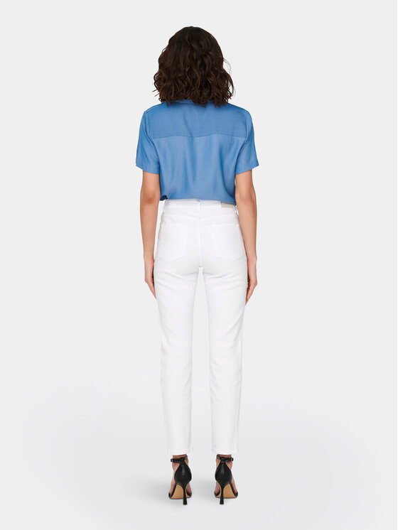 ONLY ONLY Jeansy Emily 15292435 Bílá Straight Fit