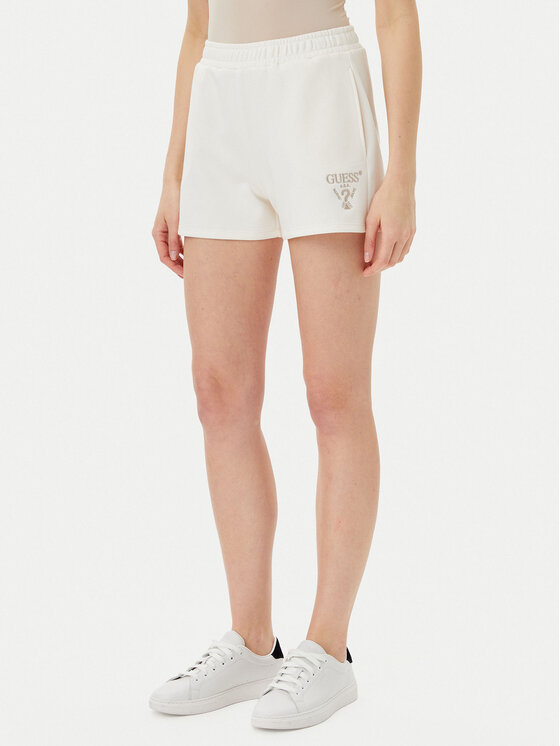 Guess Guess Pantaloni scurți sport V5GD19 KC3D2 Écru Relaxed Fit