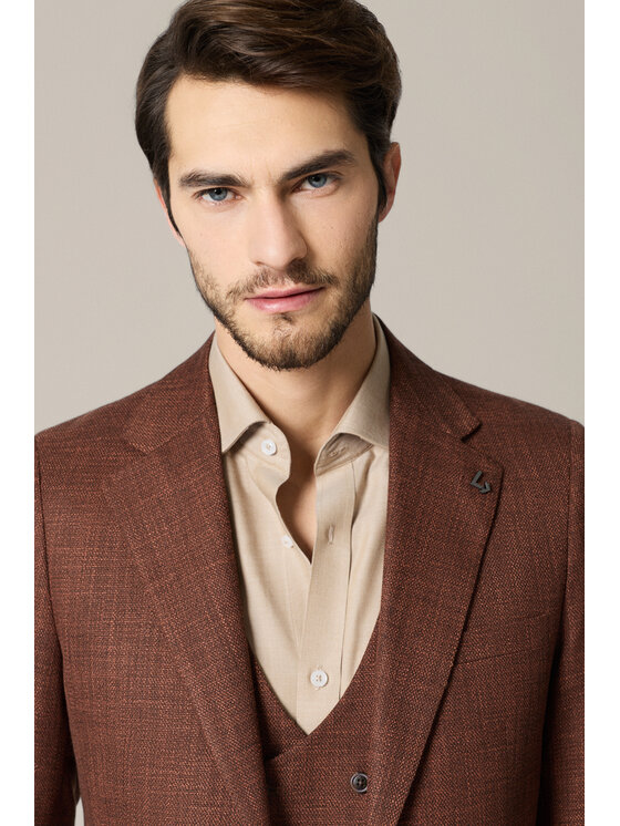 Lancerto Lancerto Marynarka Volterra MA131126000017 Brązowy Slim Fit