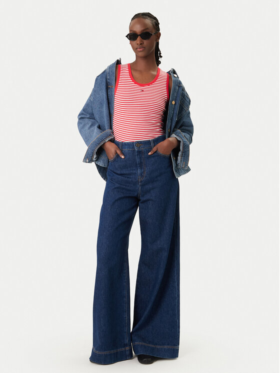 Tommy Jeans Tommy Jeans Felső Essential DW0DW20673 Piros Slim Fit