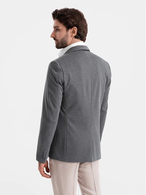 Ombre Ombre Marynarka OM-BLZB-0129 Szary Regular Fit