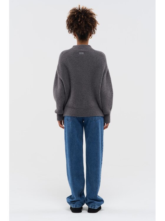 BENU BENU Sweter Z WEŁNY ALPAKI AW25 Szary Oversize