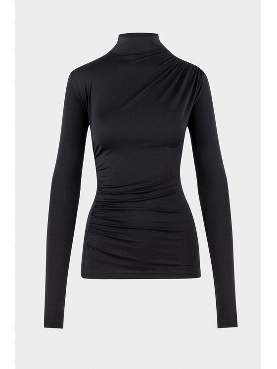BENU BENU Bluzka Drapowana Czerwony Slim Fit