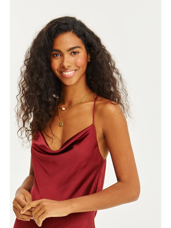 NAOKO NAOKO Každodenné šaty Tuscan Romance Bordová Regular Fit