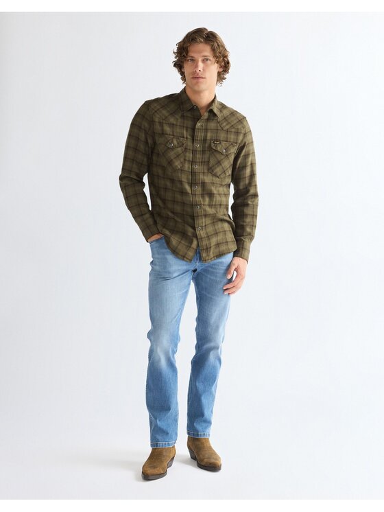 Wrangler Wrangler Koszula WESTERN SHIRT Zielony Regular Fit