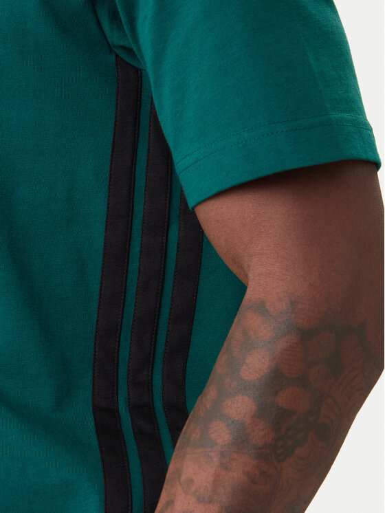 adidas adidas Tričko Essentials 3-Stripes JD1905 Zelená Regular Fit