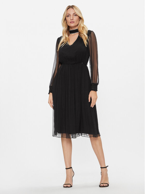 Nissa Cocktail obleka RC14354 Črna Regular Fit