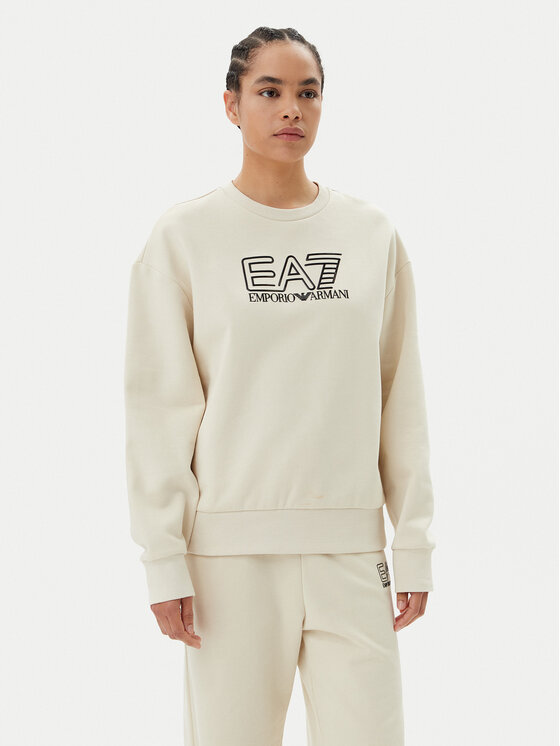 EA7 Emporio Armani EA7 Emporio Armani Pulóver 7W000100 AF10377 U1079 Bézs Loose Fit