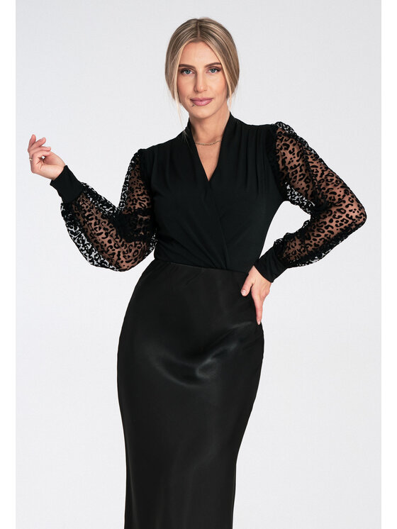 FIGL FIGL Body M1082 Čierna Fitted Fit