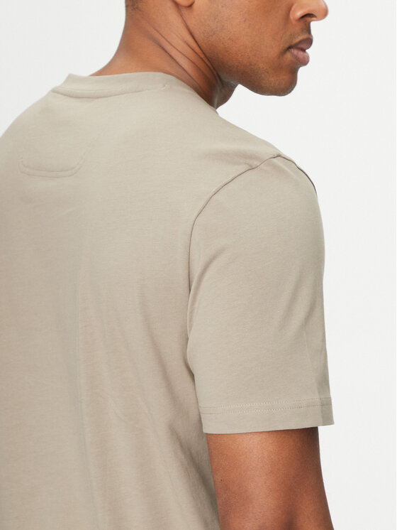 BOSS BOSS T-Shirt Tape Logo 50530990 Beżowy Regular Fit