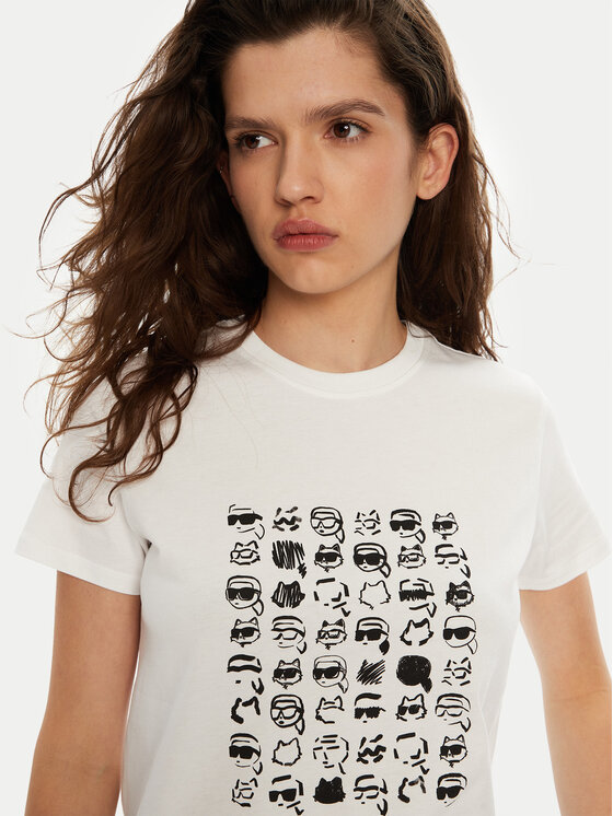 KARL LAGERFELD KARL LAGERFELD T-Shirt A1W17124 Biały Regular Fit