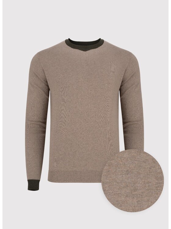 Pako Lorente Pako Lorente Sweter P24WF-2X-017 Beżowy Classic Fit