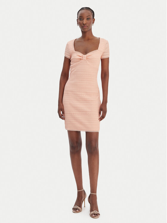 Guess Guess Každodenné šaty W6GK15 K2950 Oranžová Slim Fit