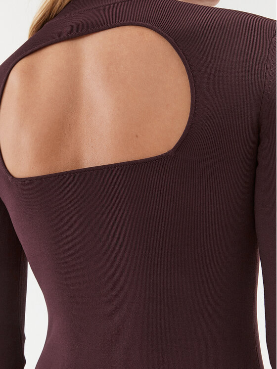 IVY OAK IVY OAK Džemper haljina Kornelia IO1123F3120 Tamnocrvena Slim Fit