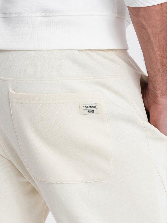 Ombre Ombre Joggers kalhoty OM-PABS-0173 Béžová Regular Fit