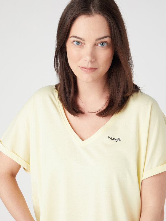 Wrangler Wrangler T-särk W7XKEVX6Z 112328929 Kollane Regular Fit