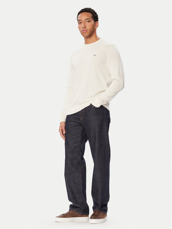 Tommy Hilfiger Tommy Hilfiger Sweter Essential Ssnl MW0MW39999 Kremowy Regular Fit