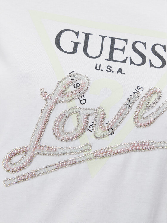 Guess Guess Marškinėliai W5GI05 I3Z14 Balta Regular Fit