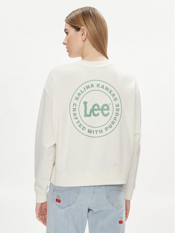 Lee Lee Majica dugih rukava Essential 112350242 Écru Relaxed Fit