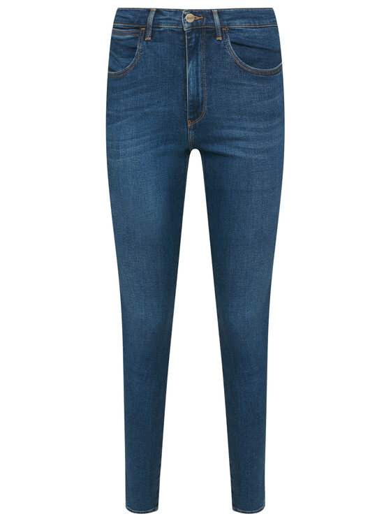 Wrangler Wrangler Jeansy High Rise W27HVQX8E 112128135 Niebieski Skinny Fit