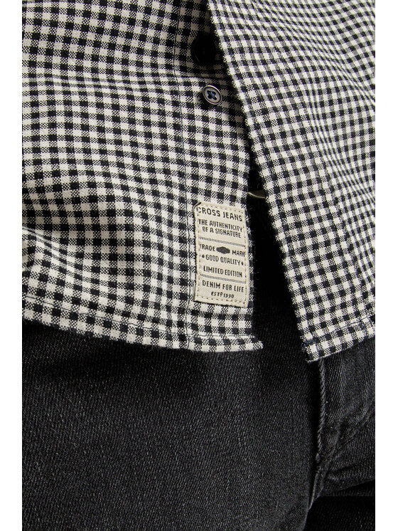 Cross Jeans Cross Jeans Koszula 35560-020 Czarny Regular Fit