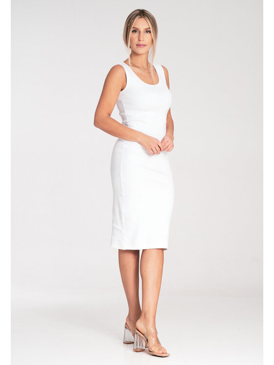 FIGL FIGL Sukienka codzienna M1053 Kremowy Fitted Fit