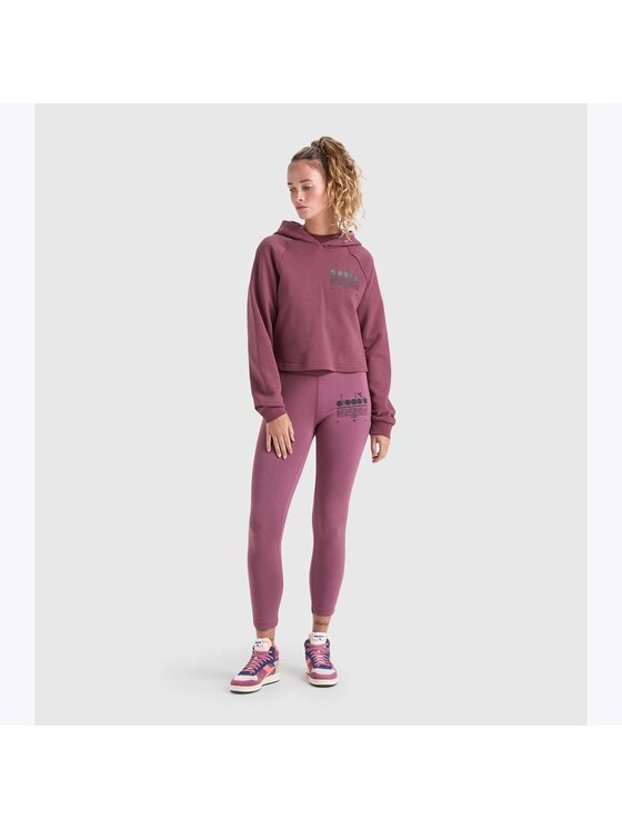 Diadora Diadora Bluza L. HOODIE CROP MANIFESTO Fioletowy Regular Fit