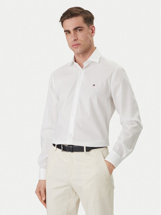 Tommy Hilfiger Cămașă MW0MW43122 Alb Slim Fit