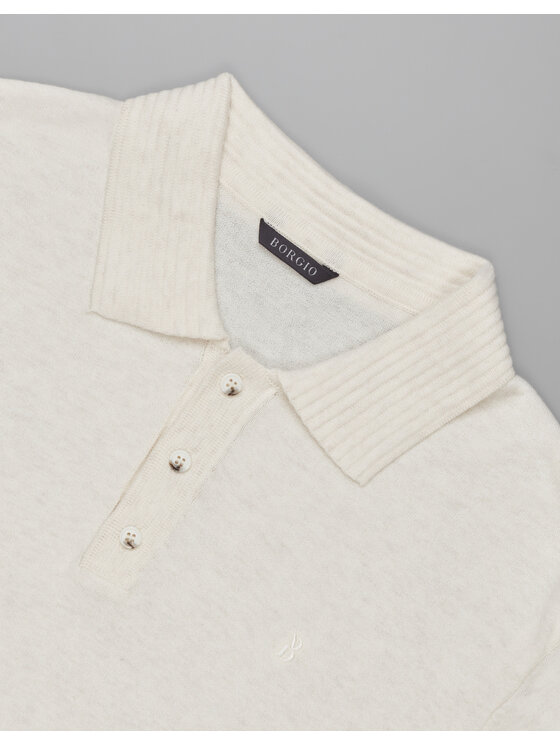 Borgio Borgio Polo colliano Biały Classic Fit
