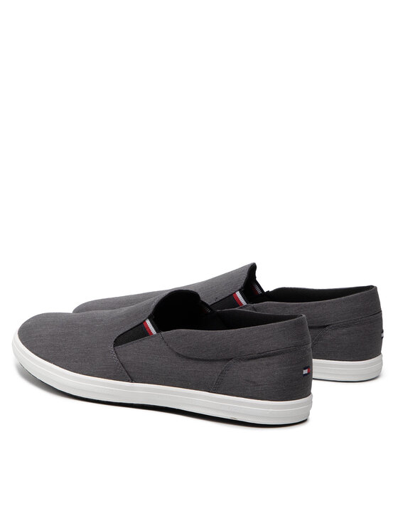 Tommy Hilfiger Tommy Hilfiger Īsi apavi Essential Slip On Chambray Vulc FM0FM03994 Pelēks