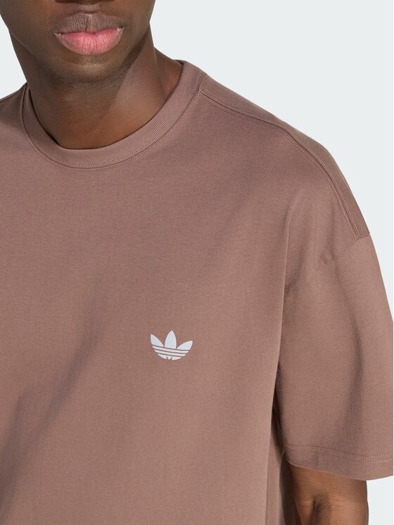 adidas adidas T-Shirt Trefoil Essentials Spacer Loose T-Shirt KX9133 Brązowy jasny Regular Fit