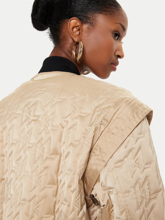 KARL LAGERFELD KARL LAGERFELD Bomber striukė 245W1506 Smėlio Regular Fit