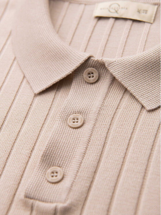 Ombre Ombre Polo OM-POSS-0180 Beżowy Slim Fit