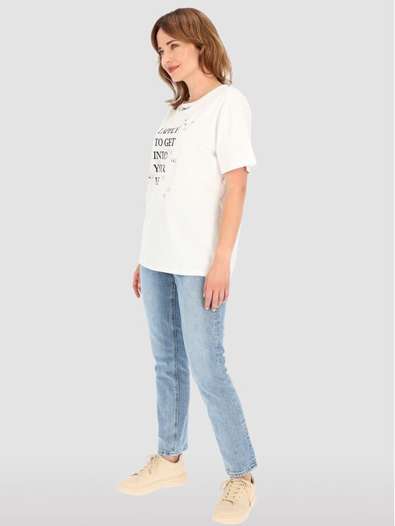 Perso Perso T-Shirt TCE245023F Bílá Regular Fit