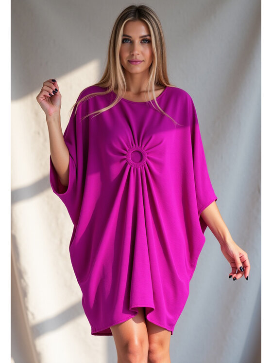 FIGL FIGL Sukienka koktajlowa M1127 Fioletowy Loose Fit