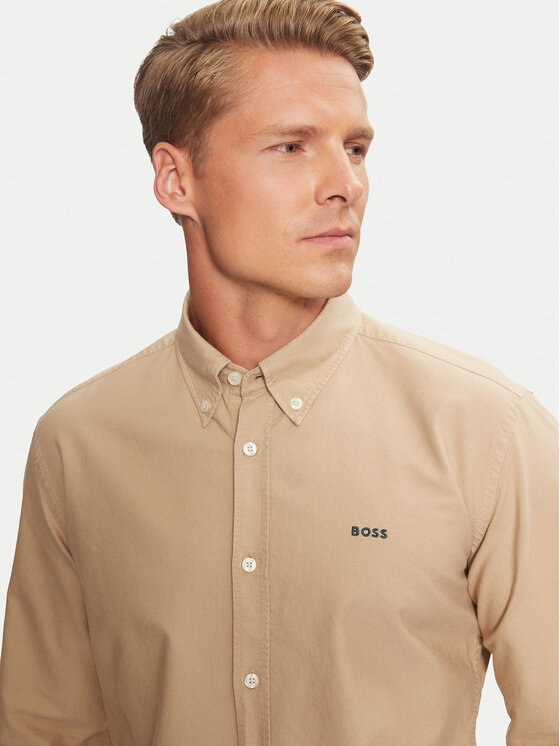 BOSS Boss Särk H-Roan 50521996 Beež Slim Fit