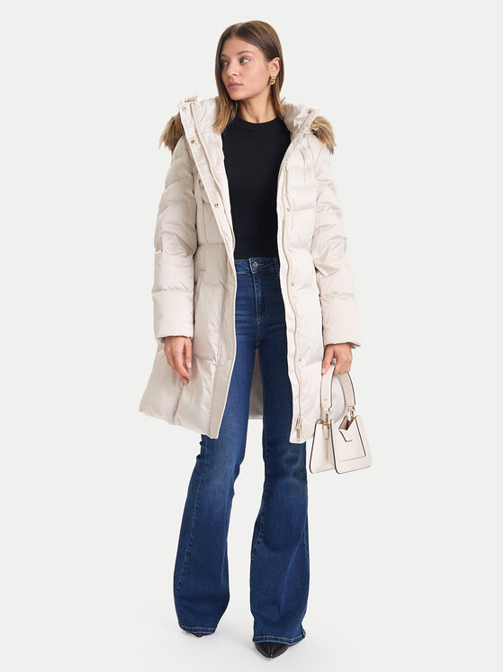 Guess Guess Vatovaná bunda W5BL30 W2802 Écru Regular Fit